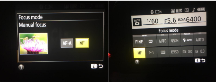 Image of changing your focus mode